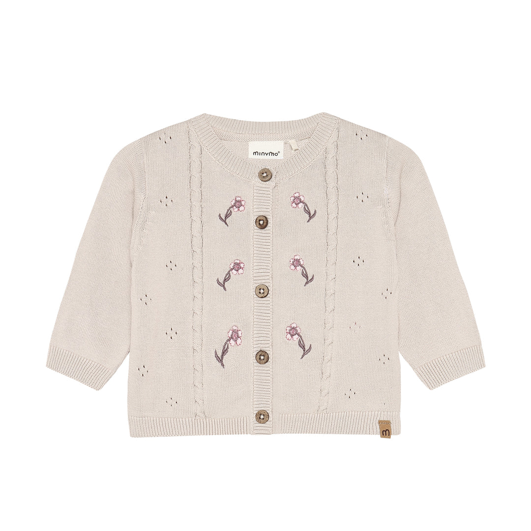 Lys Sandfarget strikket cardigan