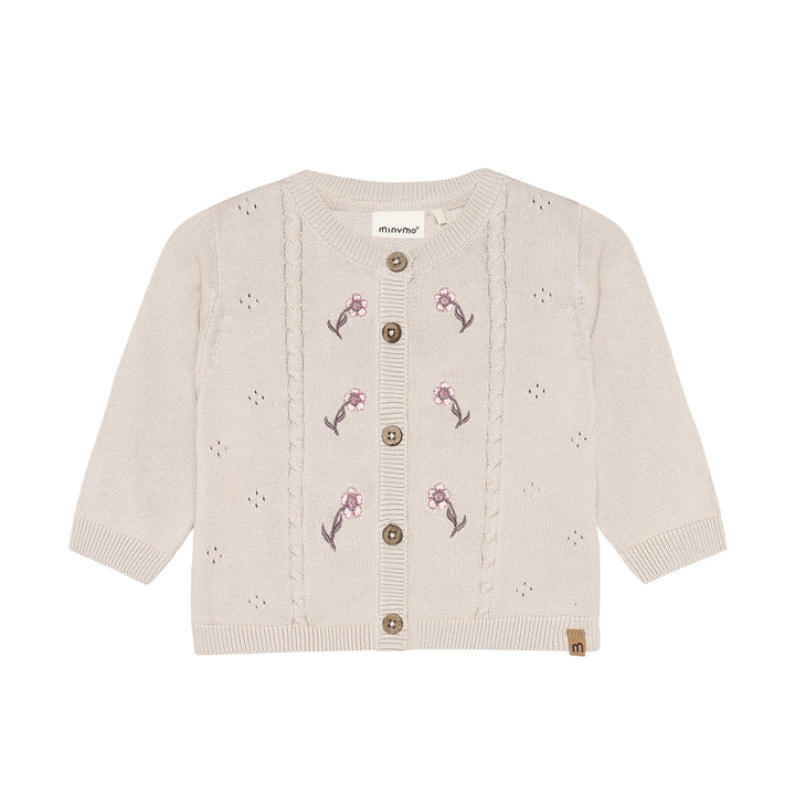 Lys Sandfarget strikket cardigan