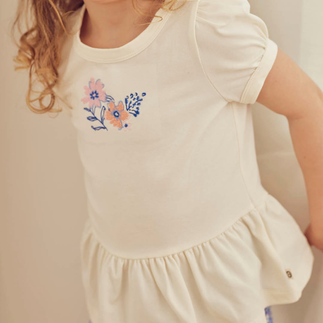 T-shirt Primrose peplum off-white
