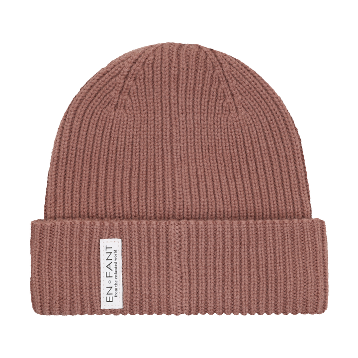 Ullblandet lue med bomullsfor warm pink