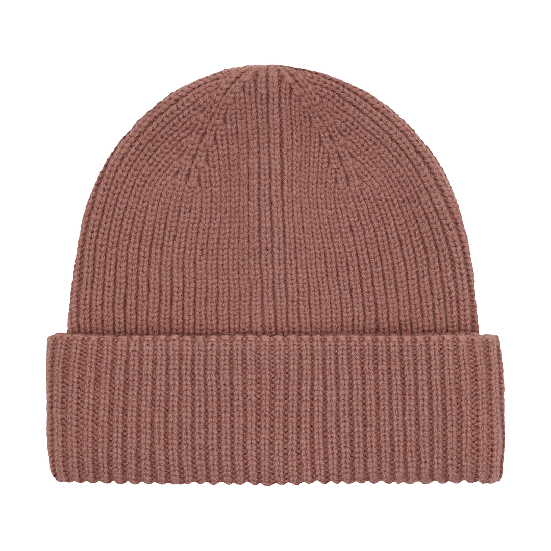 Ullblandet lue med bomullsfor warm pink