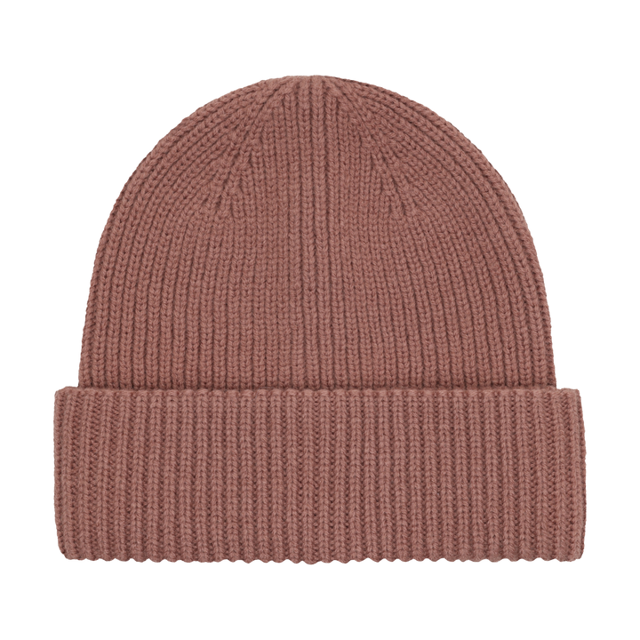 Ullblandet lue med bomullsfor warm pink