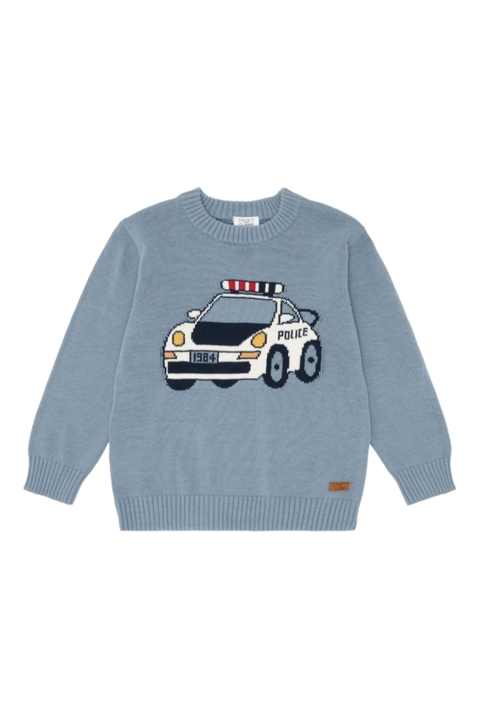 strikkegenser Pelle Policecar blue