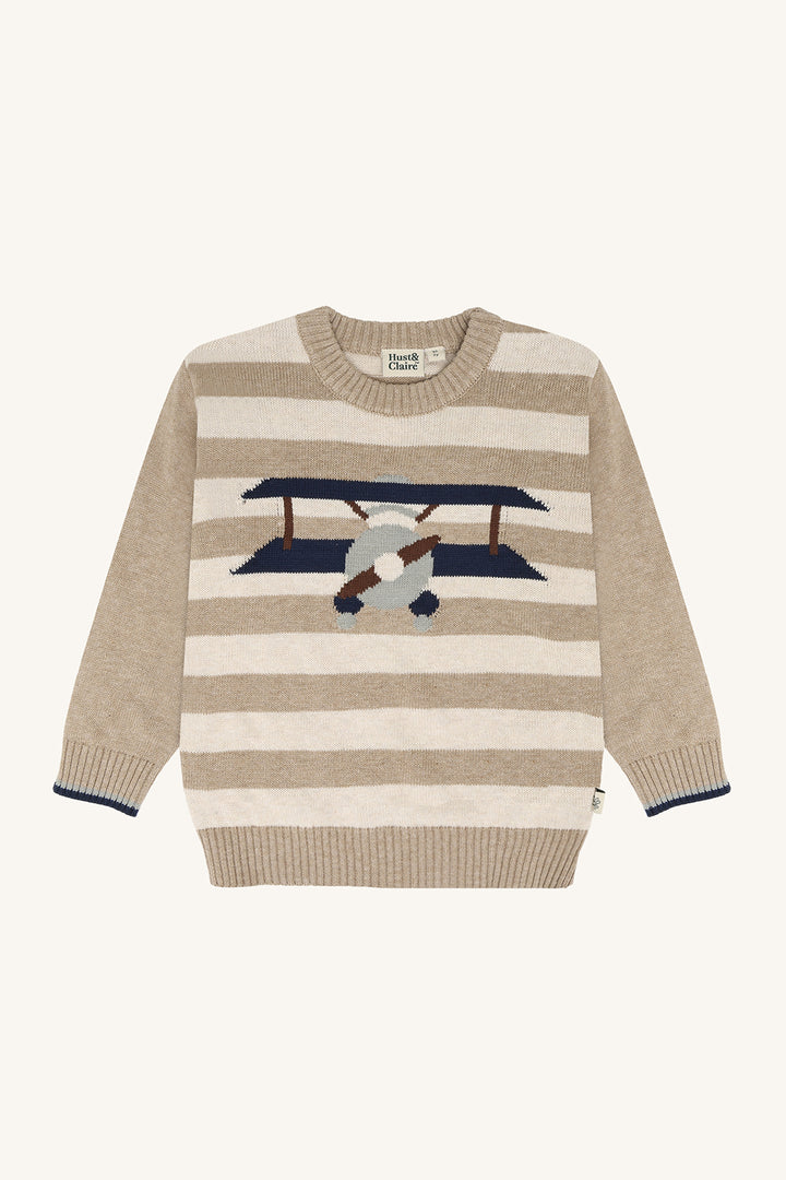 Strikkegenser - Pelle Aeroplane - Beige