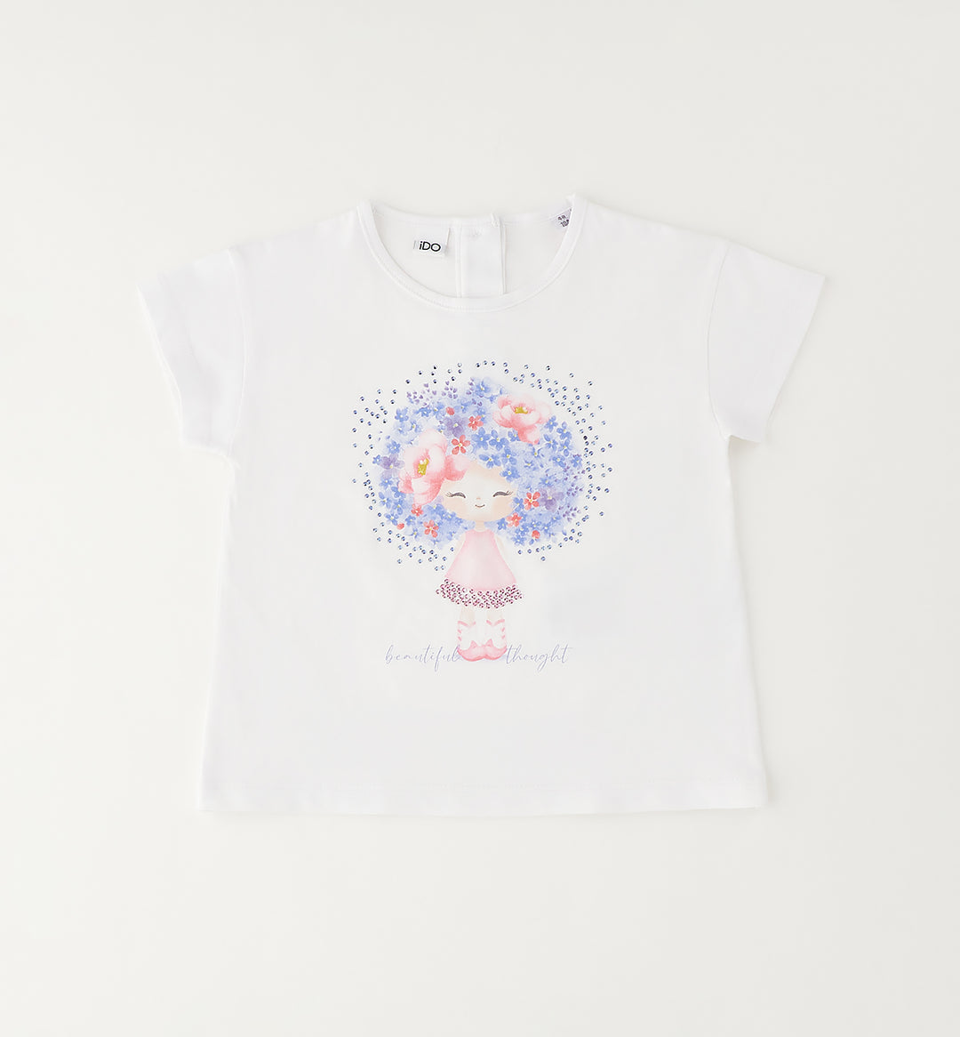 T-shirt little flowers girl