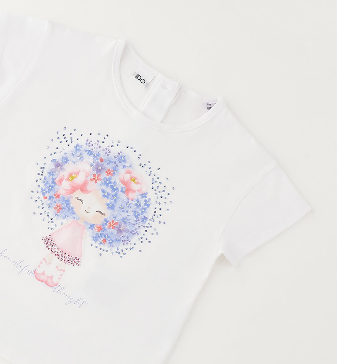 T-shirt little flowers girl