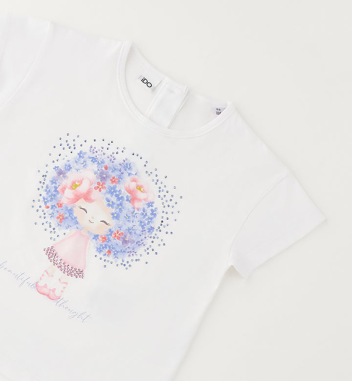 T-shirt little flowers girl
