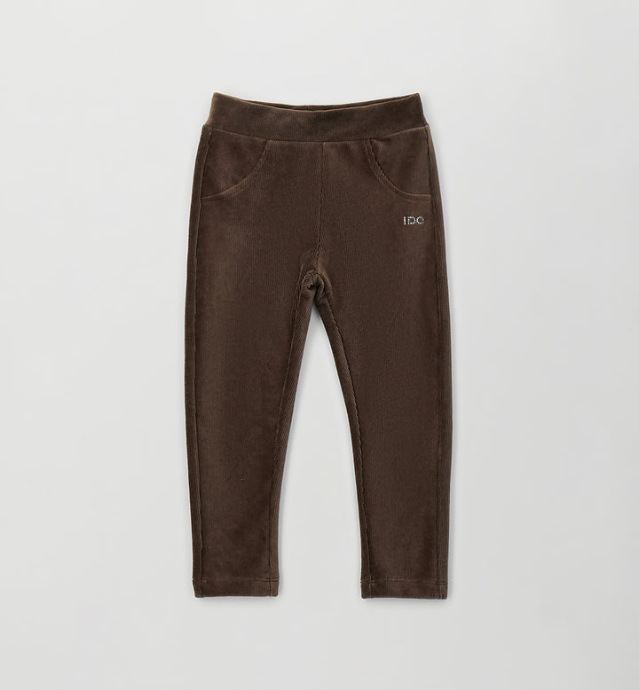 Velourbukse med kordfløyelslook brun