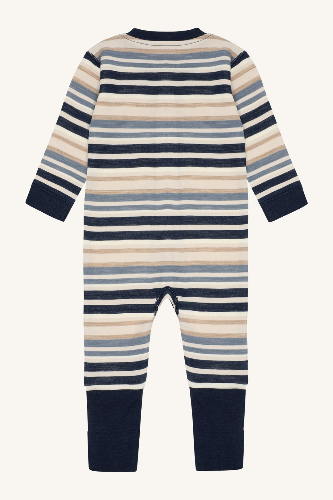 Ullviskose heldress med blå striper