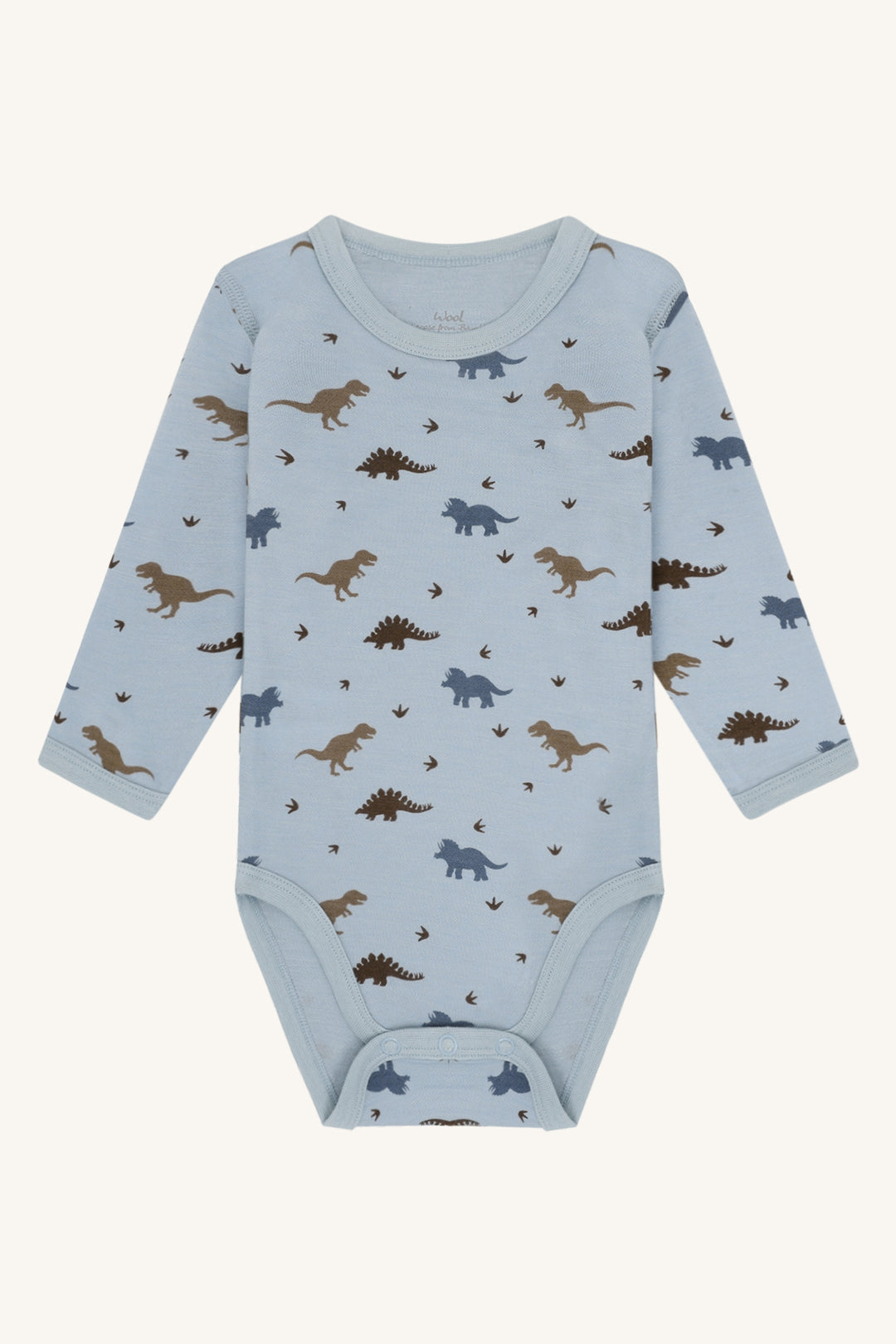 Ullviskose body med dinosaur lys blå
