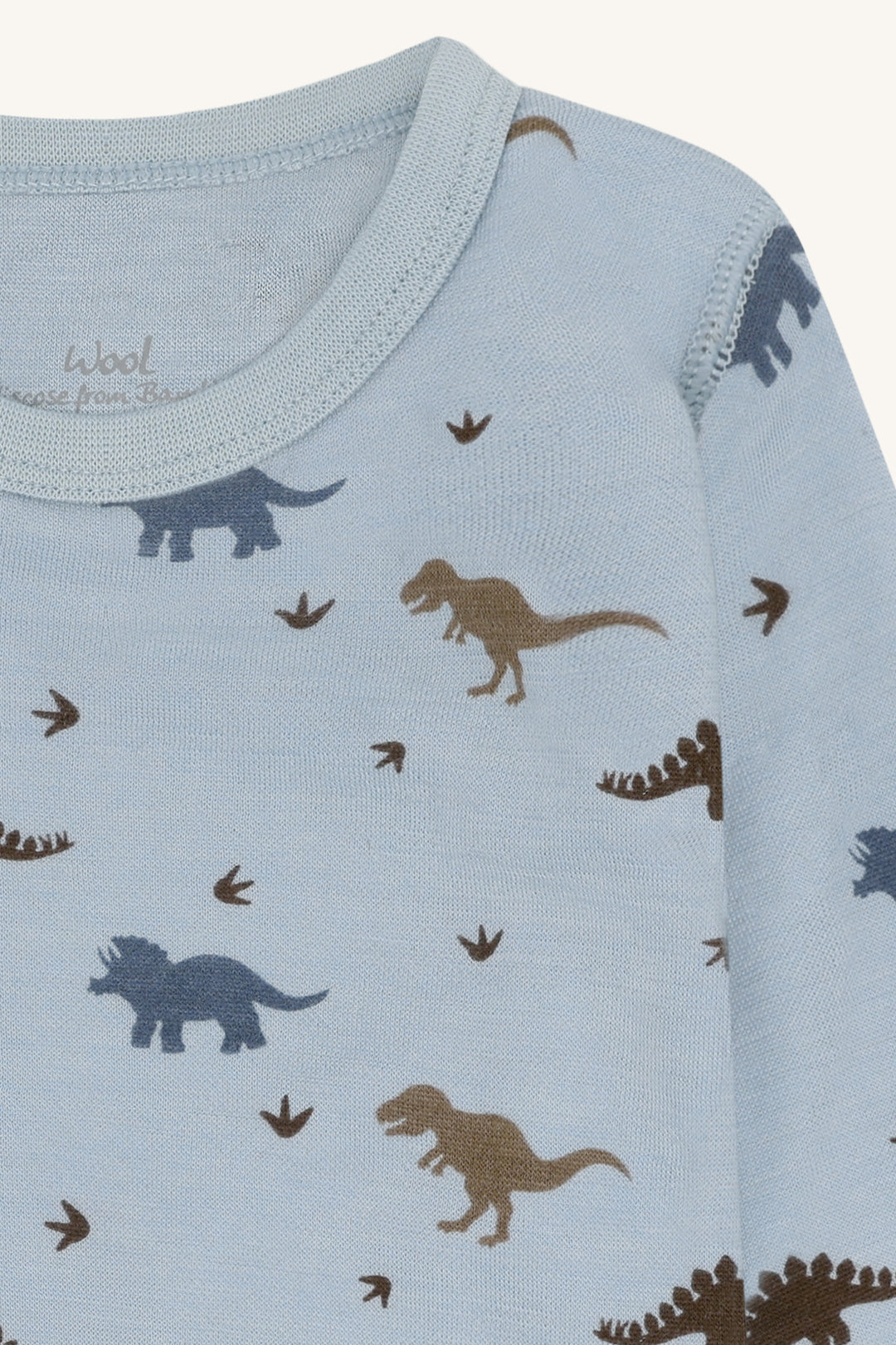 Ullviskose body med dinosaur lys blå