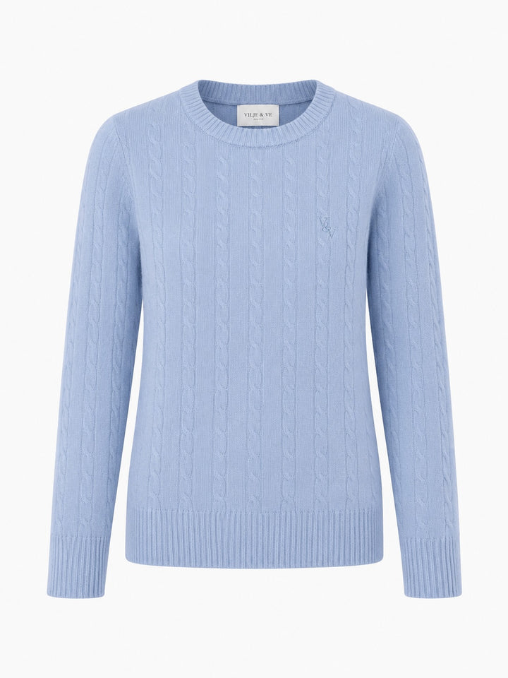 Elise strikket genser Sky Blue