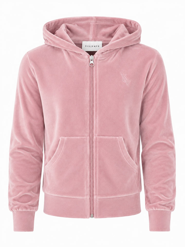 Hermine velour jakke soft pink