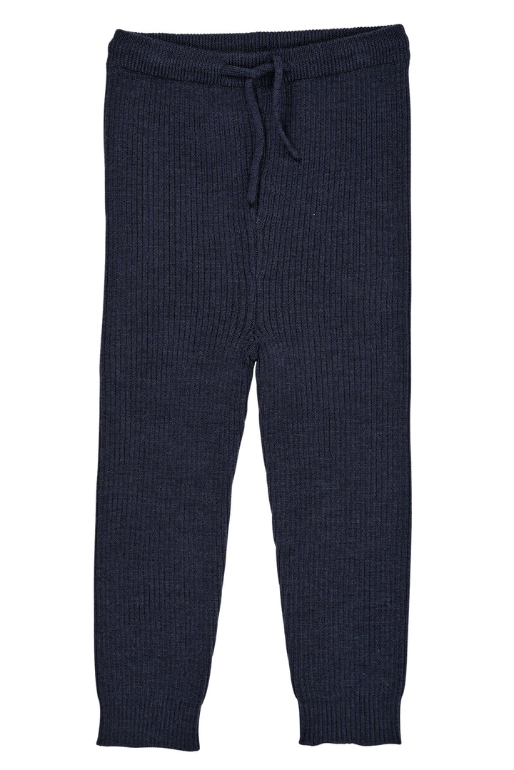 Merino ribbleggings med snøring Navy