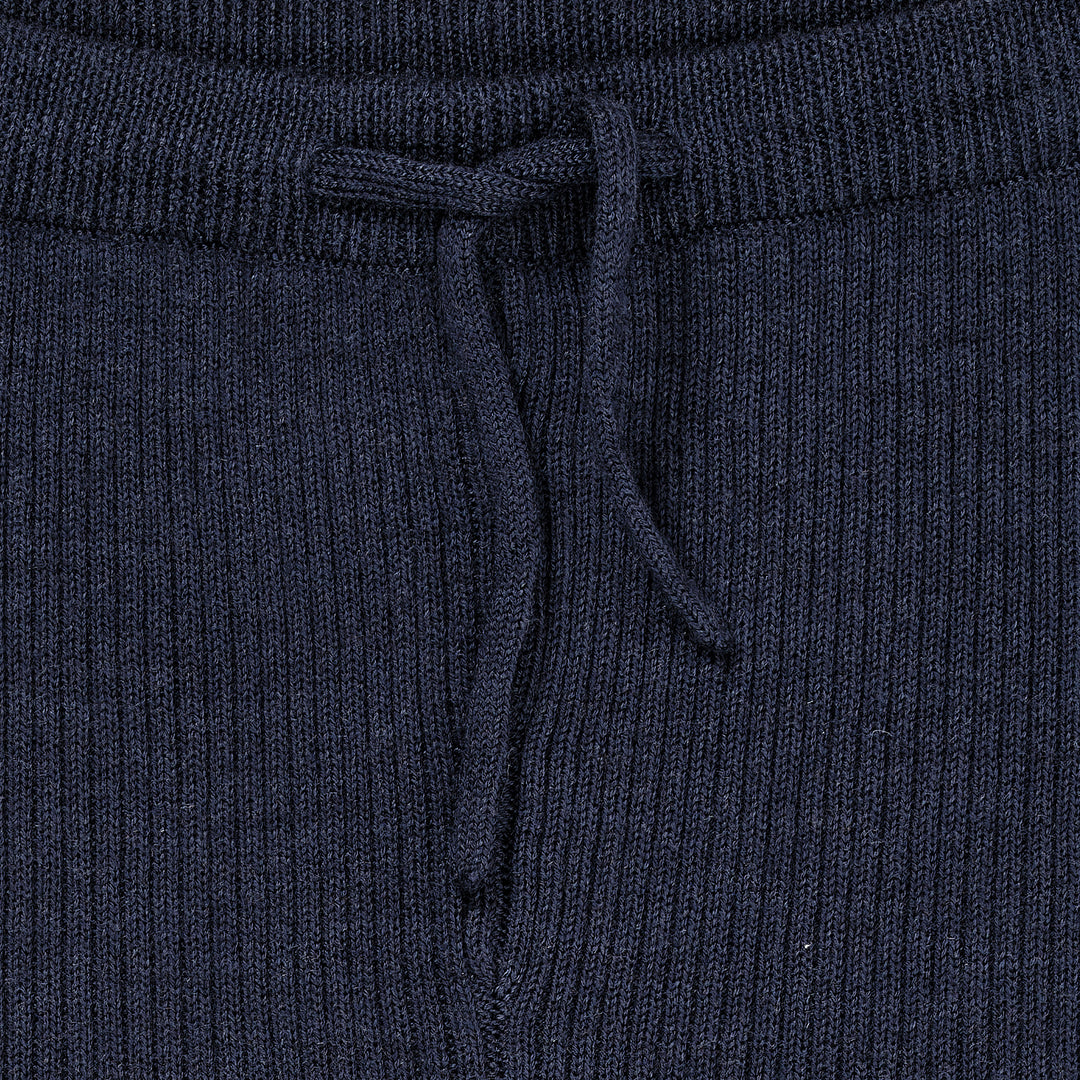 Merino ribbleggings med snøring Navy