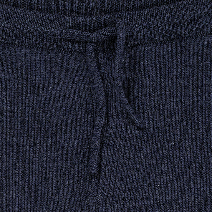 Merino ribbleggings med snøring Navy