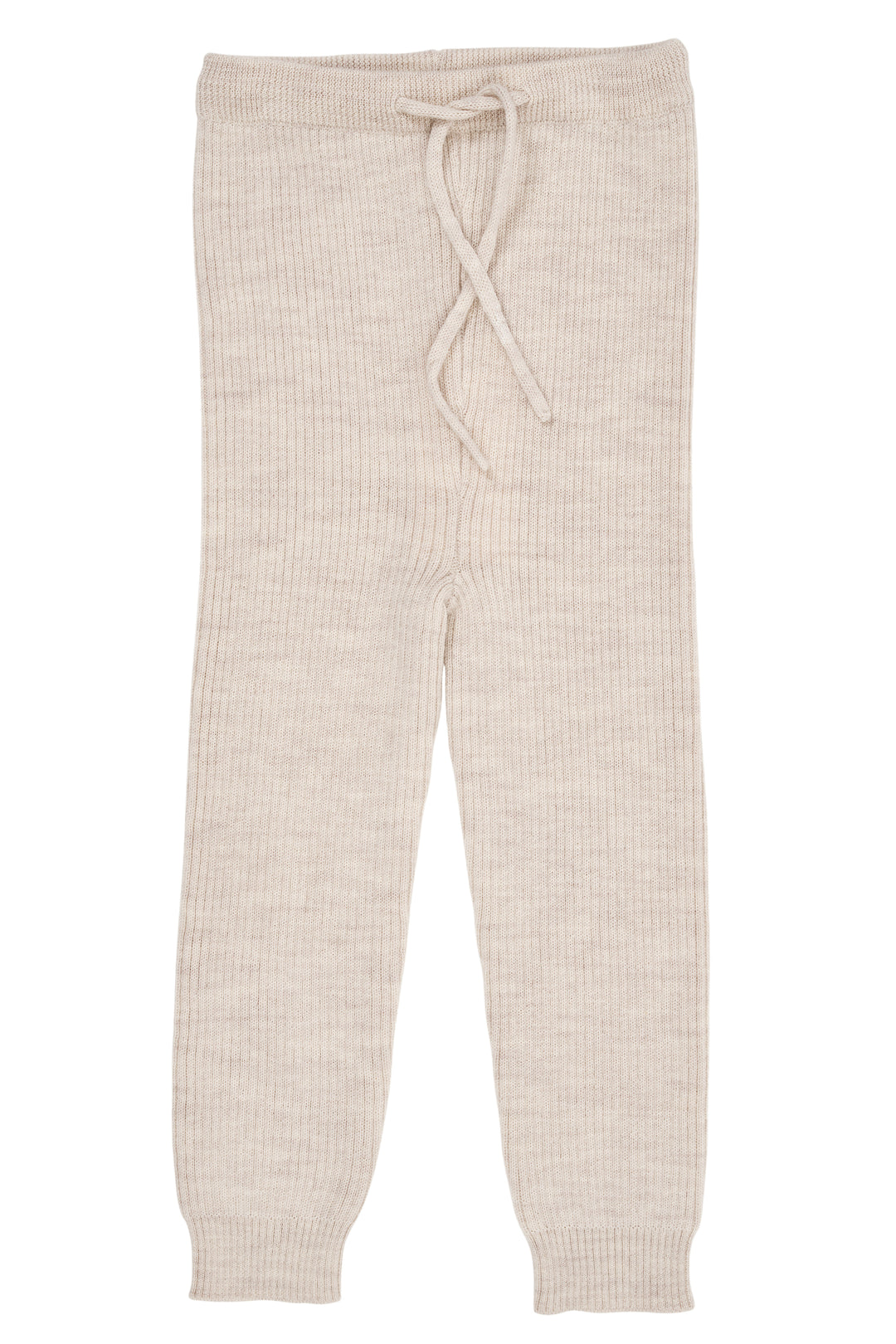 Merino ribbleggings med snøring Sand