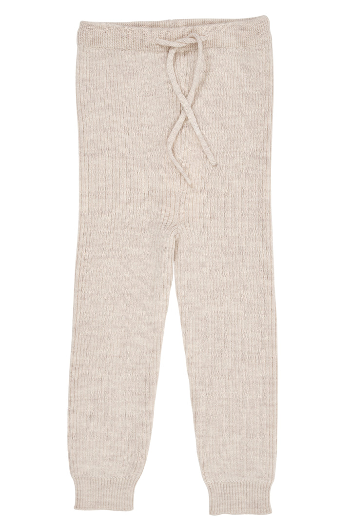 Merino ribbleggings med snøring Sand