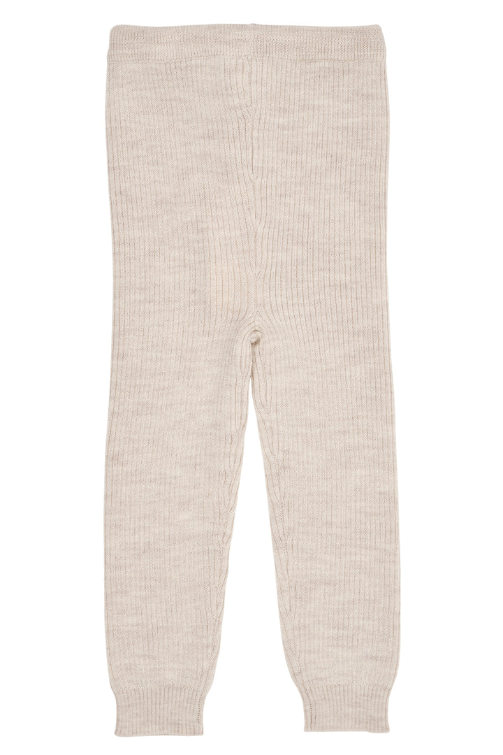 Merino ribbleggings med snøring Sand
