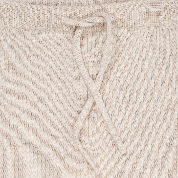 Merino ribbleggings med snøring Sand