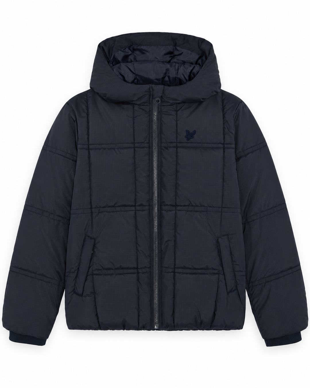Tonal Eagle Padded Coat- Navy