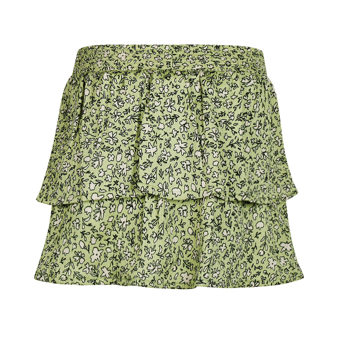 Skort green flowers