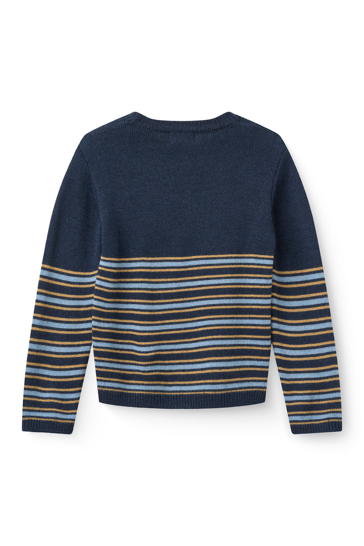 Striped Merino Sweater Navy Comb