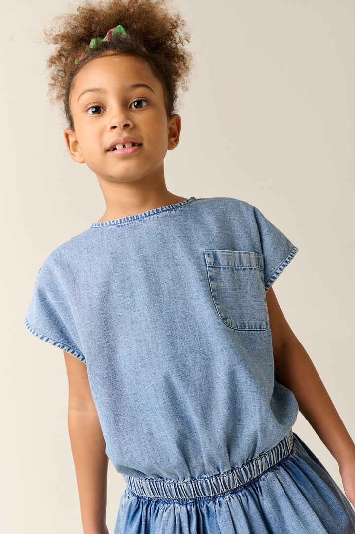 Denim Top Mirtillo
