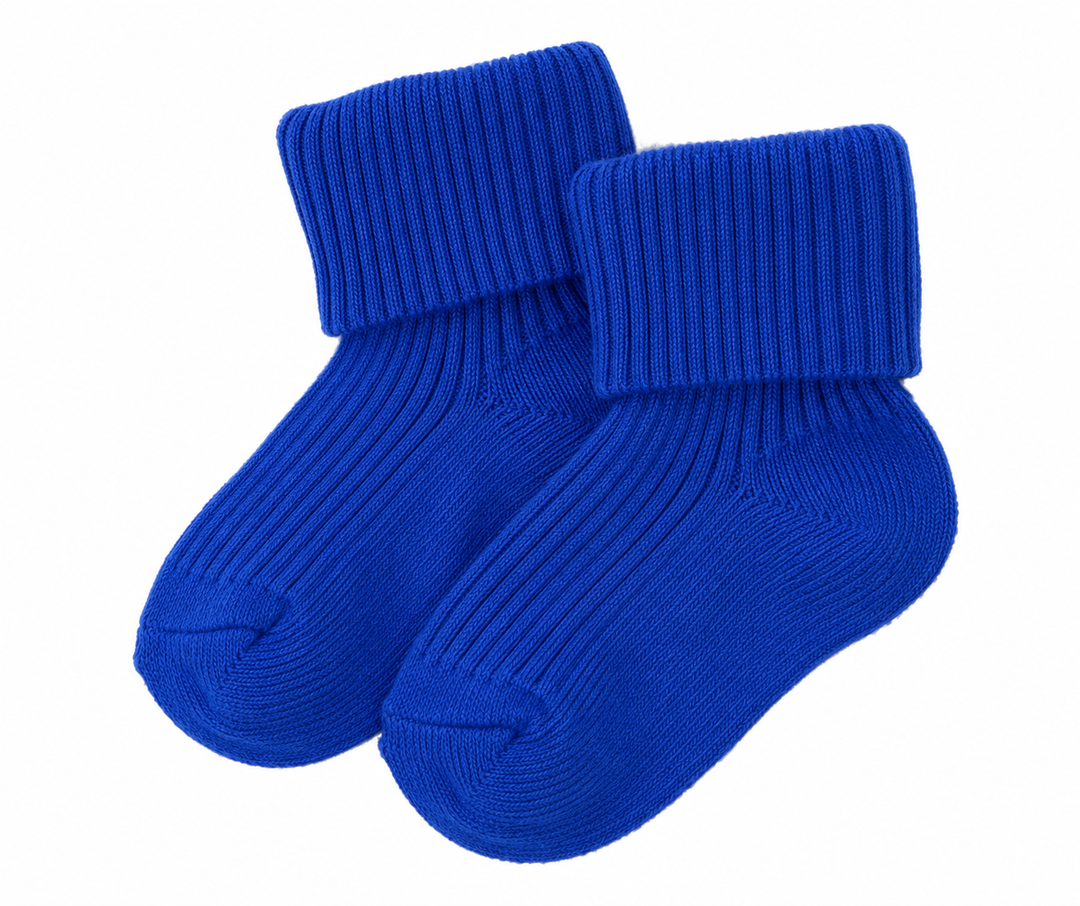 cotton rib baby socks konge blå