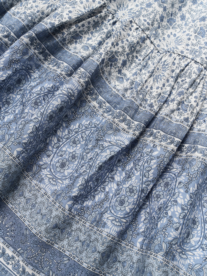 Boho- Skjørt Viskose denimblue