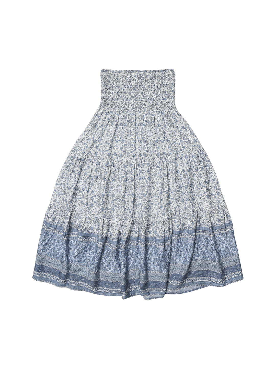 Boho- Skjørt Viskose denimblue