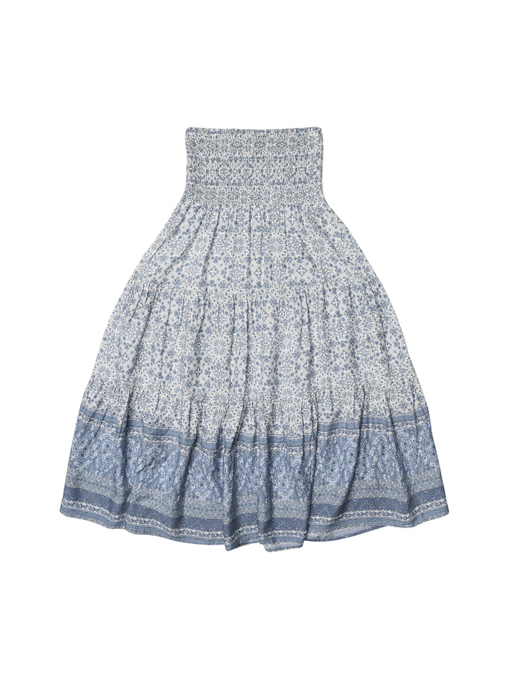 Boho- Skjørt Viskose denimblue