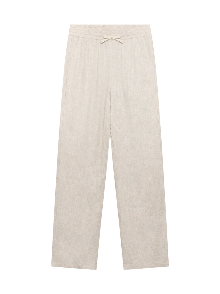 Linen Blend bukse beige