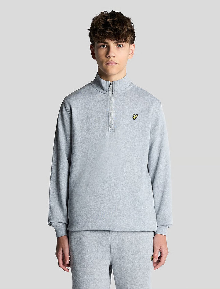 Quarter Zip Pullover - Light Grey Marl